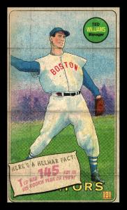 Picture, Helmar Brewing, This Great Game 1960s Card # 191, Ted WILLIAMS (HOF), Arms across knee, Washington Senators