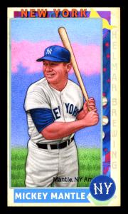 Picture, Helmar Brewing, This Great Game 1960s Card # 19, Mickey MANTLE (HOF), Side posed batting stance. Smiling, New York Yankees