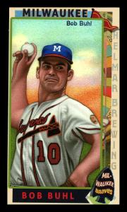 Picture, Helmar Brewing, This Great Game 1960s Card # 204, Bob Buhl, Middle of thow; face contorted., Milwaukee Braves