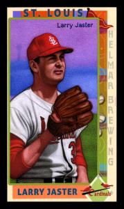 Picture, Helmar Brewing, This Great Game 1960s Card # 216, Larry Jaster, mitt up for return toss, St. Louis Cardinals