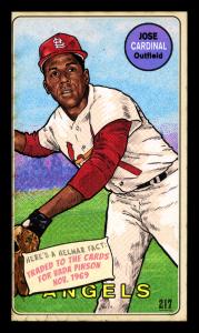 Picture, Helmar Brewing, This Great Game 1960s Card # 217, Jose Cardenal, Standing, glove at thigh, California Angels