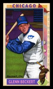 Picture, Helmar Brewing, This Great Game 1960s Card # 221, Glenn Beckert, batting pose, windbreaker under uniform, Chicago Cubs