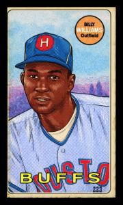 Picture, Helmar Brewing, This Great Game 1960s Card # 223, Billy WILLIAMS, side view batting; bat at edge of frame, Chicago Cubs