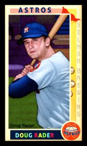 Picture, Helmar Brewing, This Great Game 1960s Card # 230, Doug Rader, Belt up batting stance, no helmet, Houston Astros