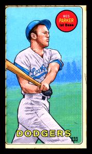 Picture, Helmar Brewing, This Great Game 1960s Card # 233, Wes Parker, Swinging hard, Los Angeles Dodgers