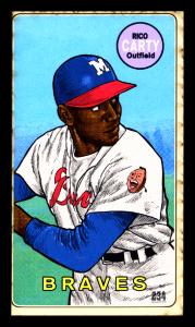 Picture, Helmar Brewing, This Great Game 1960s Card # 234, Rico Carty, Bat on shoulder, Milwaukee Braves