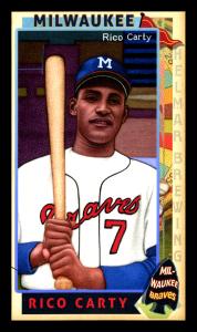 Picture, Helmar Brewing, This Great Game 1960s Card # 234, Rico Carty, Bat on shoulder, Milwaukee Braves