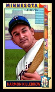 Picture, Helmar Brewing, This Great Game 1960s Card # 239, Harmon KILLEBREW (HOF), Close, leaning, bat, Minnesota Twins