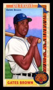 Picture of Helmar Brewing Baseball Card of Gates Brown, card number 23 from series This Great Game 1960s