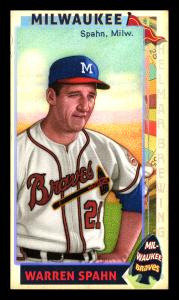 Picture, Helmar Brewing, This Great Game 1960s Card # 24, Warren SPAHN (HOF), Shoulders slumped, looking down and away, Milwaukee Braves