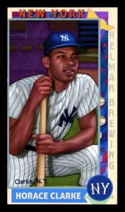 Picture, Helmar Brewing, This Great Game 1960s Card # 260, Horace Clarke, Kneeling with bat at chin, New York Yankees