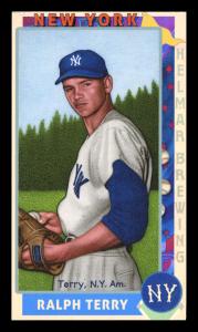 Picture, Helmar Brewing, This Great Game 1960s Card # 261, Ralph Terry, Trees; glove, ball at waist, New York Yankees
