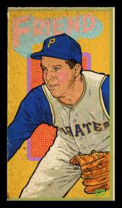 Picture, Helmar Brewing, This Great Game 1960s Card # 273, Bob Friend, Looking to his right, close pitching pose, Pittsburgh Pirates