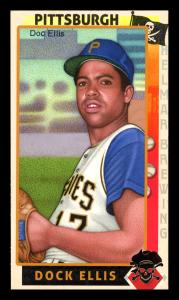 Picture, Helmar Brewing, This Great Game 1960s Card # 274, Doc Ellis, Leaning back, glove at waist, Pittsburgh Pirates