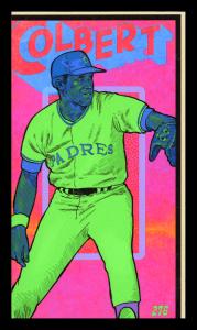 Picture, Helmar Brewing, This Great Game 1960s Card # 276, Nate Colbert, Batting stance, toward viewer, San Diego Padres