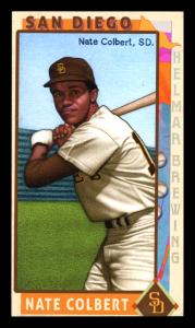 Picture, Helmar Brewing, This Great Game 1960s Card # 276, Nate Colbert, Batting stance, toward viewer, San Diego Padres