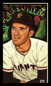 Picture, Helmar Brewing, This Great Game 1960s Card # 279, Mike McCormick, Glove at chest, elbow clipped, San Francisco Giants