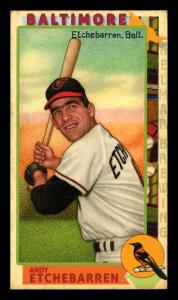 Picture of Helmar Brewing Baseball Card of Andy Etchebarren, card number 28 from series This Great Game 1960s