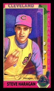 Picture, Helmar Brewing, This Great Game 1960s Card # 37, Steve Hargan, Gripping ball, Cleveland Indians