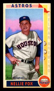 Picture, Helmar Brewing, This Great Game 1960s Card # 3, Nellie FOX (HOF), Leaning on bat, Houston Colt .45s