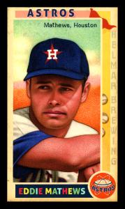 Picture, Helmar Brewing, This Great Game 1960s Card # 41, Eddie MATHEWS, Close up; elbow showing, Houston Astros