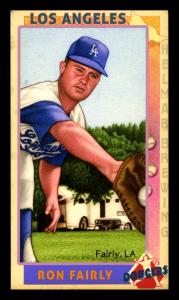 Picture, Helmar Brewing, This Great Game 1960s Card # 44, Ron Fairly, Long reach, Los Angeles Dodgers