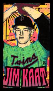 Picture, Helmar Brewing, This Great Game 1960s Card # 45, Jim KAAT, Arms above head, Minnesota Twins