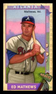 Picture, Helmar Brewing, This Great Game 1960s Card # 51, Eddie MATHEWS, Gripping two hands on bat, Atlanta Braves