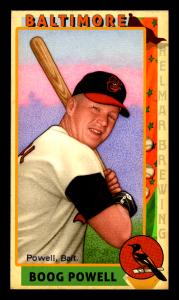 Picture, Helmar Brewing, This Great Game 1960s Card # 52, Boog Powell, Batting pose, belt up, Baltimore Orioles