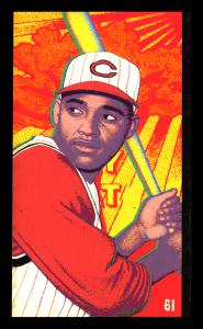 Picture, Helmar Brewing, This Great Game 1960s Card # 61, Chico Ruiz, Batting close up, eyeing pitcher, Cincinnati Reds