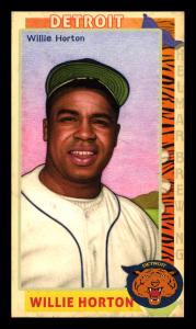 Picture, Helmar Brewing, This Great Game 1960s Card # 69, Willie Horton, Cap tipped up; chest up, Detroit Tigers