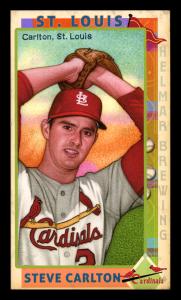 Picture, Helmar Brewing, This Great Game 1960s Card # 76, Steve Carlton, Chest up, top of wind-up, St. Louis Cardinals
