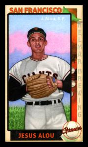Picture, Helmar Brewing, This Great Game 1960s Card # 78, Jesus Alou, Hand in mitt at chest , San Francisco Giants