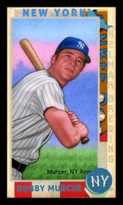 Picture, Helmar Brewing, This Great Game 1960s Card # 92, Bobby Murcer, Batting pose, pink sky, New York Yankees