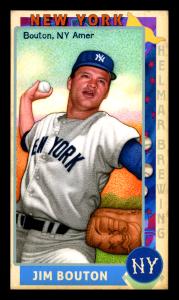 Picture of Helmar Brewing Baseball Card of Jim Bouton, card number 93 from series This Great Game 1960s