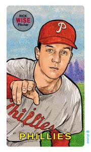 Picture, Helmar Brewing, This Great Game Rub-Off Decals 1960s Card # 101, Rick Wise, arm forward, Philadelphia Phillies