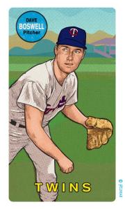 Picture of Helmar Brewing Baseball Card of Dave Boswell, card number 10 from series This Great Game Rub-Off Decals 1960s