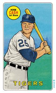 Picture of Helmar Brewing Baseball Card of Norm Cash, card number 20 from series This Great Game Rub-Off Decals 1960s