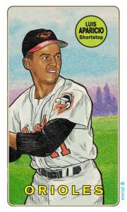 Picture of Helmar Brewing Baseball Card of Louis APARICIO, card number 3 from series This Great Game Rub-Off Decals 1960s