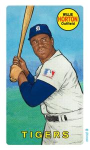 Picture of Helmar Brewing Baseball Card of Willie Horton, card number 40 from series This Great Game Rub-Off Decals 1960s