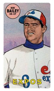 Picture, Helmar Brewing, This Great Game Rub-Off Decals 1960s Card # 4, Bob Bailey, Portrait, Montreal Expos