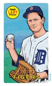 Picture, Helmar Brewing, This Great Game Rub-Off Decals 1960s Card # 52, Frank Lary, Holding ball up, Detroit Tigers