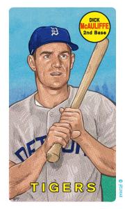 Picture of Helmar Brewing Baseball Card of Dick McAuliffe, card number 58 from series This Great Game Rub-Off Decals 1960s