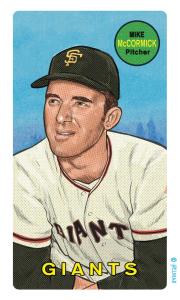 Picture, Helmar Brewing, This Great Game Rub-Off Decals 1960s Card # 59, Mike McCormick, looking away portrait, San Francisco Giants