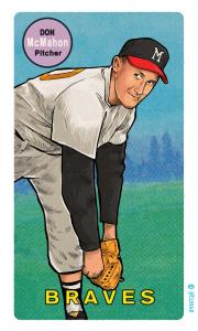 Picture of Helmar Brewing Baseball Card of Don McMahon, card number 62 from series This Great Game Rub-Off Decals 1960s