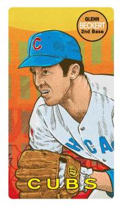 Picture, Helmar Brewing, This Great Game Rub-Off Decals 1960s Card # 6, Glenn Beckert, Glove in front of face, Chicago Cubs