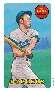 Picture of Helmar Brewing Baseball Card of Wes Parker, card number 70 from series This Great Game Rub-Off Decals 1960s