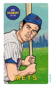 Picture, Helmar Brewing, This Great Game Rub-Off Decals 1960s Card # 86, Art Shamsky, close batting pose, New York Mets