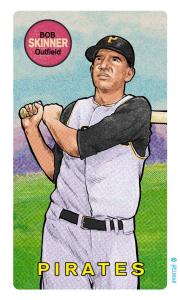 Picture, Helmar Brewing, This Great Game Rub-Off Decals 1960s Card # 88, Bob Skinner, follow through, Pittsburgh Pirates