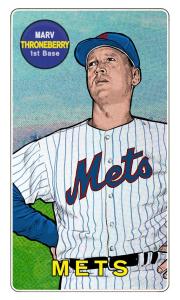 Picture, Helmar Brewing, This Great Game Rub-Off Decals 1960s Card # 92, Marv Throneberry, portrait, New York Mets